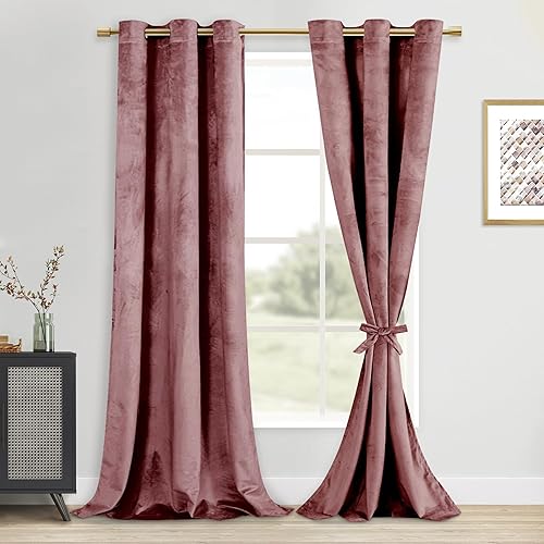 Miniatura 82 de DWCN Cortinas de Terciopelo - Cortinas de Ventana que Oscurecen la Habitación y Bloquean la Luz para Cuarto de Bebé, Dormitorio, Sala de Estar,