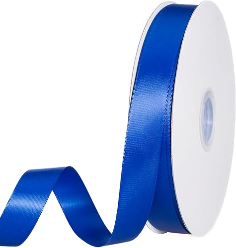 Vista 227 de Cinta de satén de poliéster de doble cara de color sólido, 1 pulgada de ancho, 100 yardas de largo, perfecta para bodas, envoltura de regalos, Oro