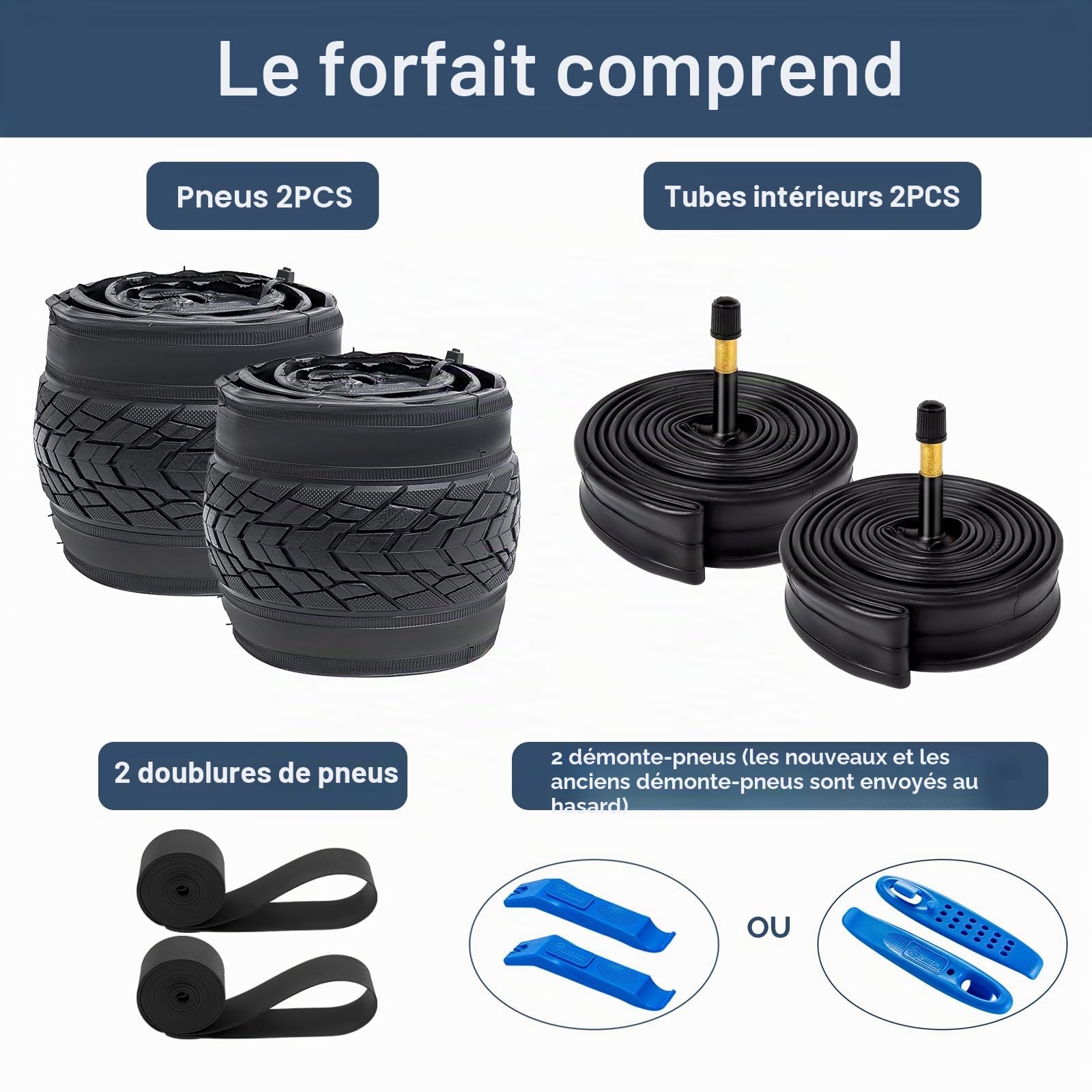 YUNSCM 2-PCS 700C Route Vélo pneus 700x38C/40-622 and 700C Vélo Chambre à air Schrader Valve with Compatible with 700x36C 700x37C 700x38C 700x39C 700x40C Vélo pneus and Chambre à air