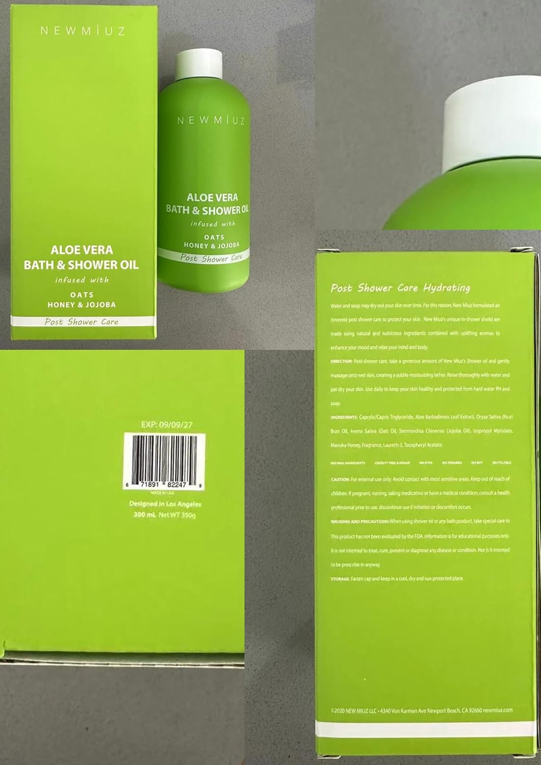 New Miuz Aloe Vera In Shower Body Conditioner Natural Post Shower Care Moisturizer for Body Legs Soothing Bath Oil Honey Oats Jojoba Self Care Spa Gift - Image 9