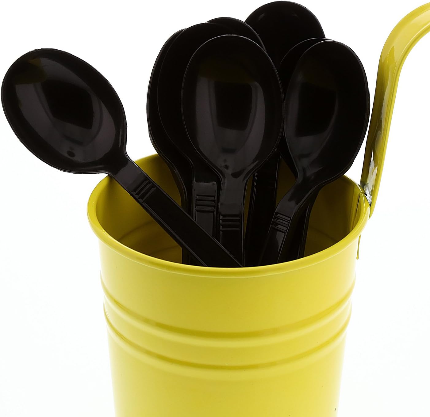 AmerCareRoyal Heavy Weight Unwrapped Disposable Polypropylene Plastic Soup Spoons for Restaurants and Catering, Black, Pack of 1000
