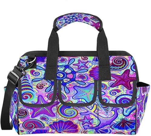 Bolsa de herramientas náutica marina violeta rosa azul para hombres y mujeres, resistente con múltiples bolsillos de boca ancha, bolsa de Bolsa de herramientas náutica marina violeta rosa azul para hombres y mujeres, resistente con múltiples bolsillos de boca ancha, bolsa de