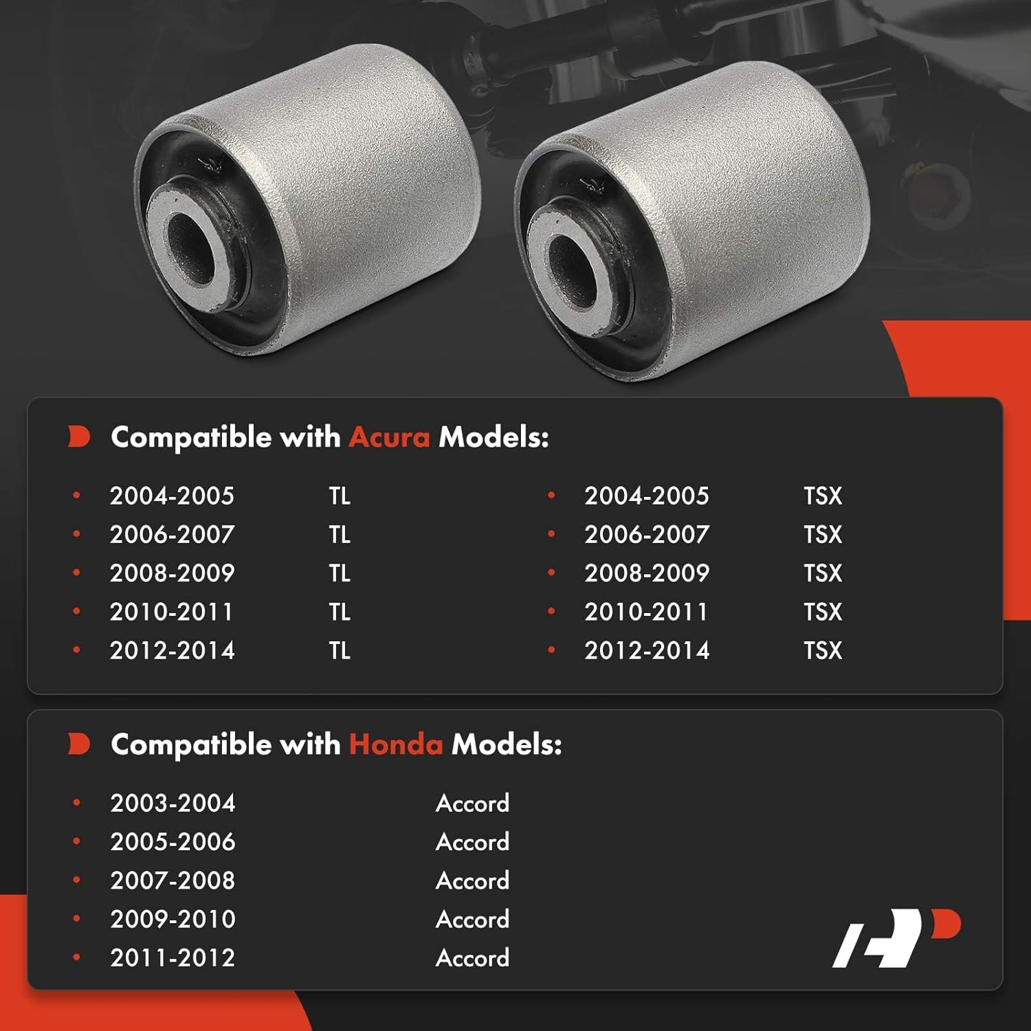 A-Premium 2 x Front Lower Outer Control Arm Bushing Kit, Compatible with Honda Accord 2003-2012 & Acura TL 2004-2014, TSX 2004-2014