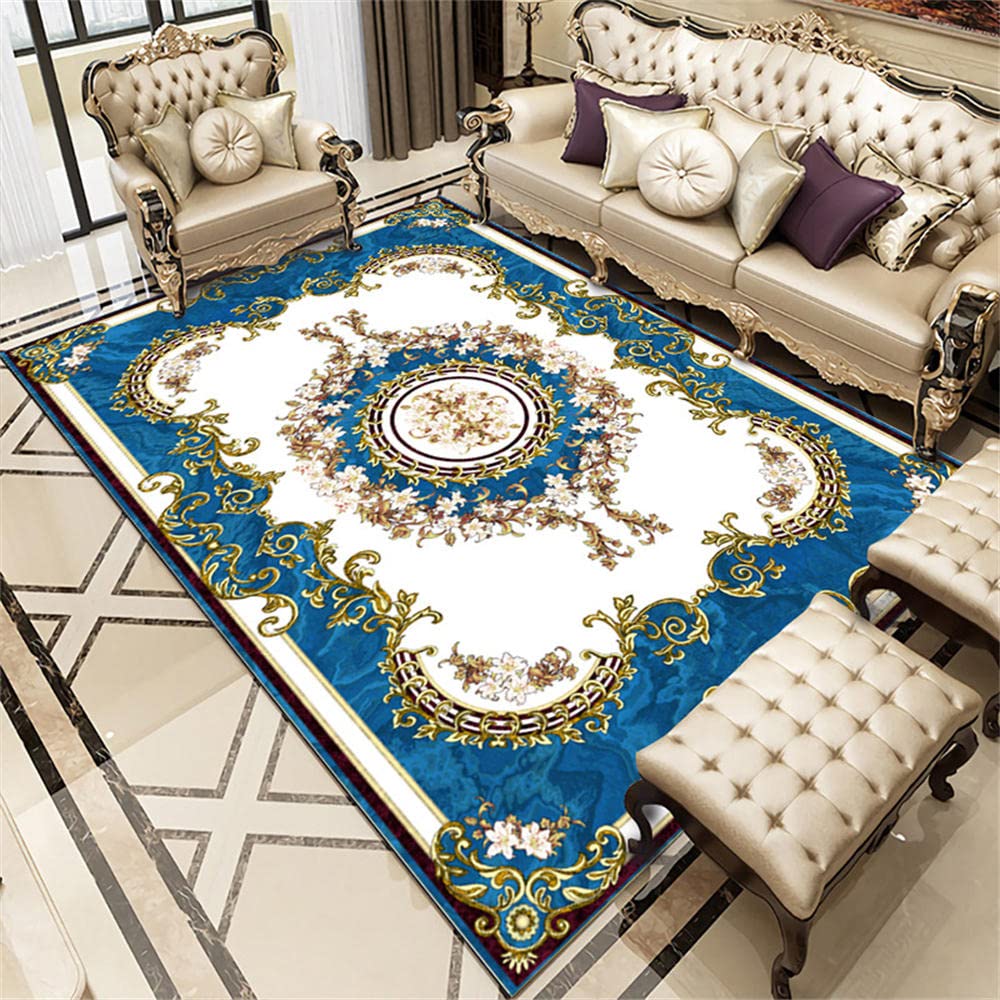 Tapis de porte géométrique bleu 50x80 pour protéger et décorer l'entrée
