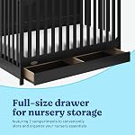Graco Hadley 5-in-1 Lit convertible avec tiroir (noir) – Crib avec tiroir Combo, Inclut le tiroir de garde d'enfants de taille complète, converti de bébé lit bébé en lit pour tout-petit, lit de jour et lit complet