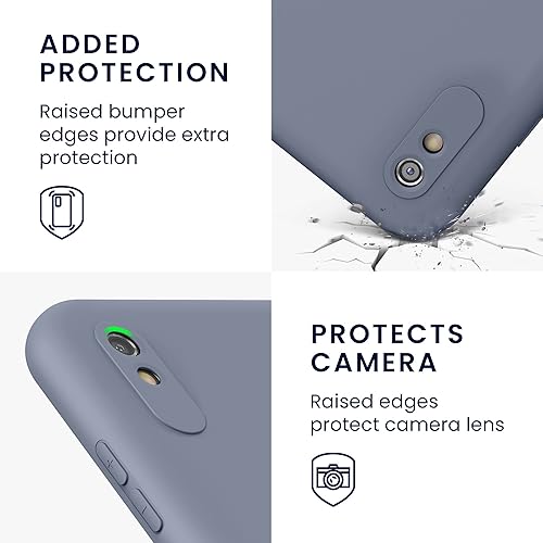 Miniatura 3 de kwmobile Funda compatible con Xiaomi Redmi 9A9AT - Funda protectora delgada de silicona TPU para teléfono - Gris lavanda
