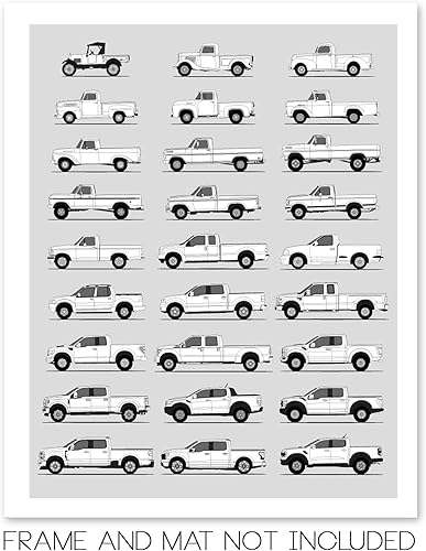Miniatura 171 de Handmade Poster compatible with Chevy Print Wall Art Handmade Decor of the Best of Chevy Generations History Evolution 8x10" (Unframed) Satin Print