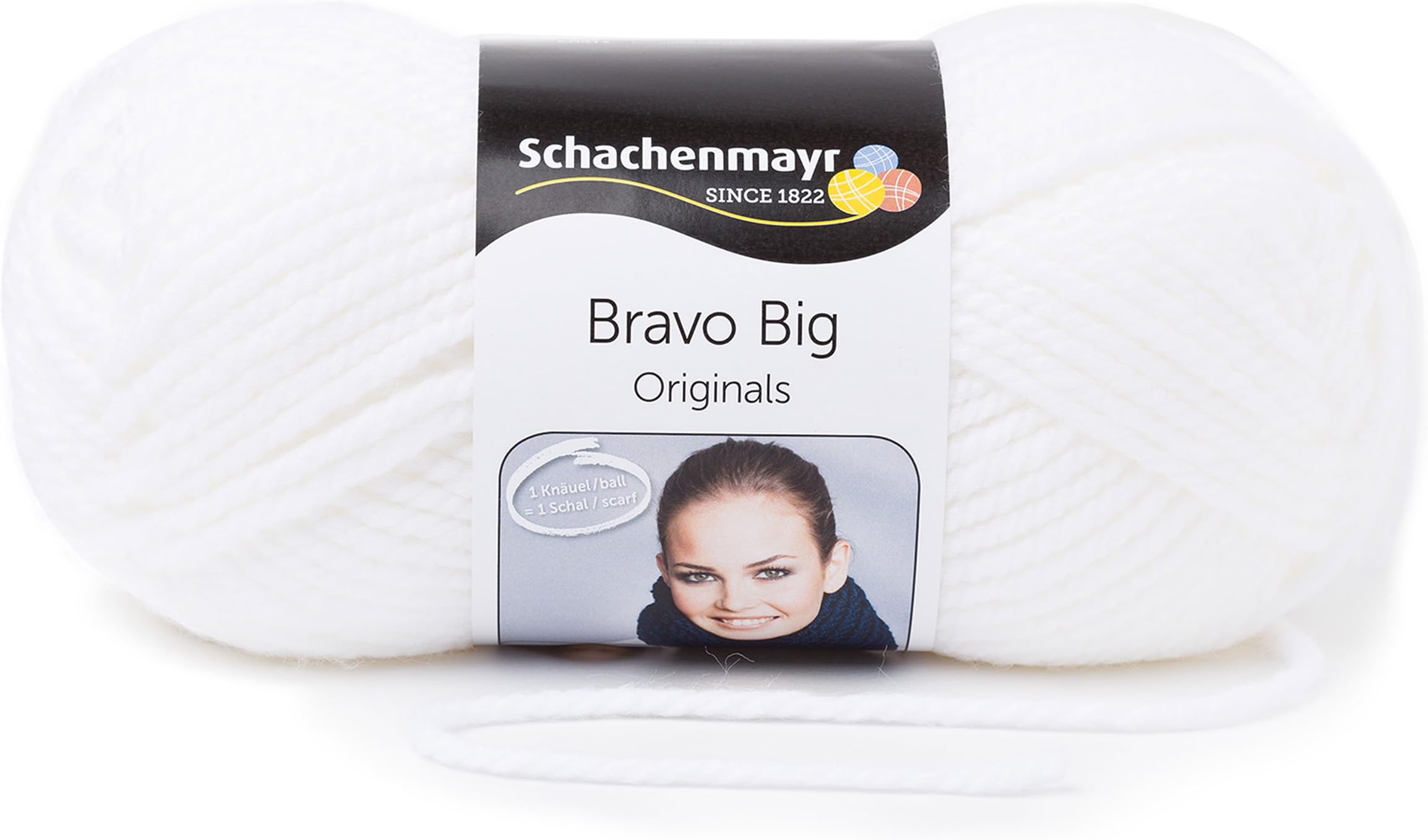 Expressive Grobstrickgarn with Free Instructions for Loop Shawl Schachenmayr FB 101) in White (Easy Verstrickende Wool Bravo Big For All Trendbewussten Fashion Fans.