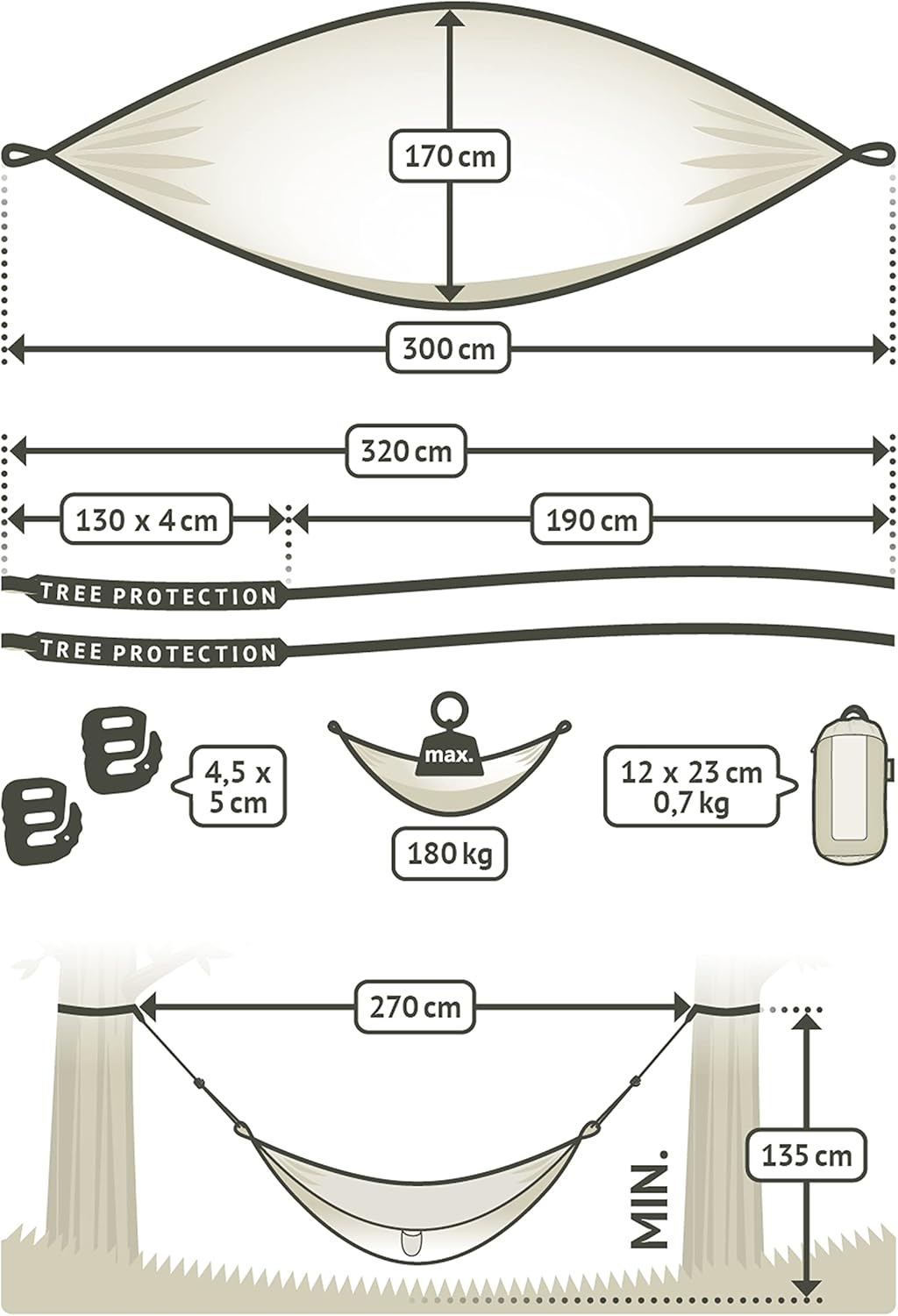 LA SIESTA® Colibri 3.0 Outdoor Hammock & Tree Straps -Camping Hammock for Outside, Hiking Travel Backpacking Hammock Portable, Caribic