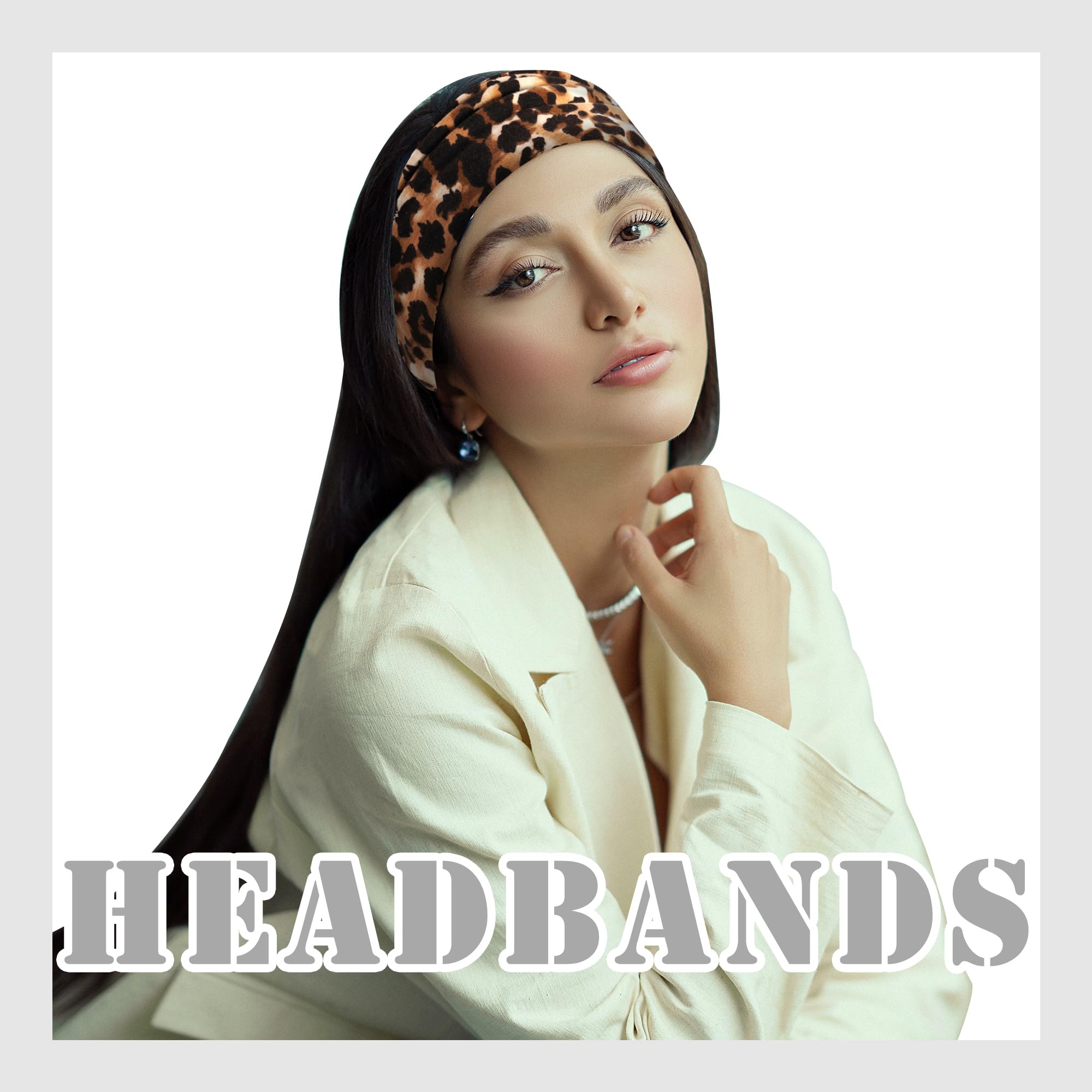 FULZTEY Lot de 3 bandeaux bohèmes à motif léopard, turban large noué à rayures, style africain, bandanas extensibles pour yoga, entraînement, accessoires de cheveux chics pour femmes et filles