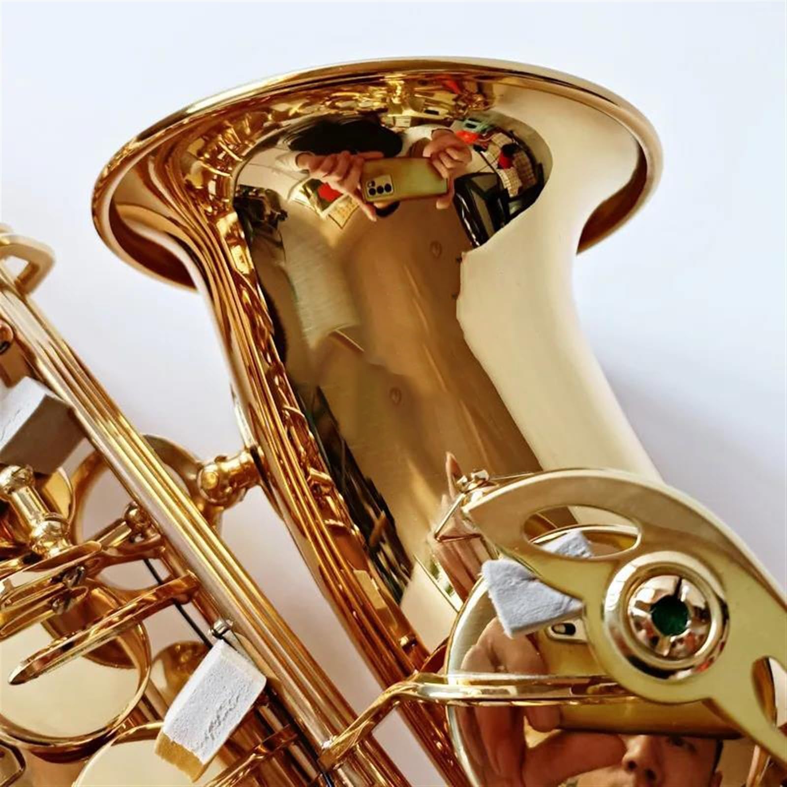 Saksofon Saksofon Altowy Eb, Mosiężny, Złoty Lakier, Instrument Muzyczny, Saksofon E-płaski Z Akcesoriami Do Futerału (Color : Leather bag)