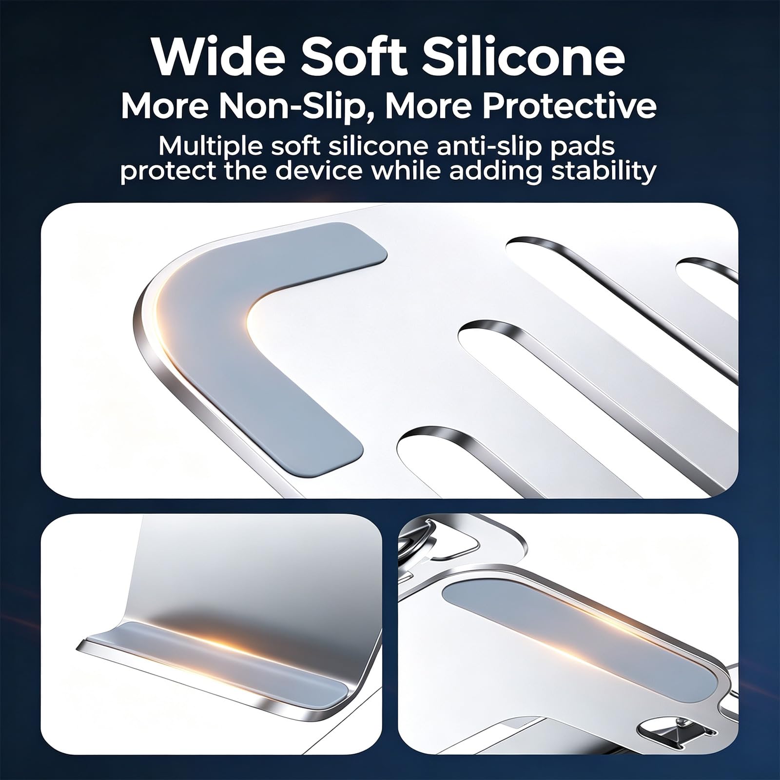 Grip Pad Supporto di raffreddamento per laptop con supporto per telefono, pieghevole regolabile per scrivania di casa Studio Supporto di raffreddamento per laptop regolabile Supporto per
