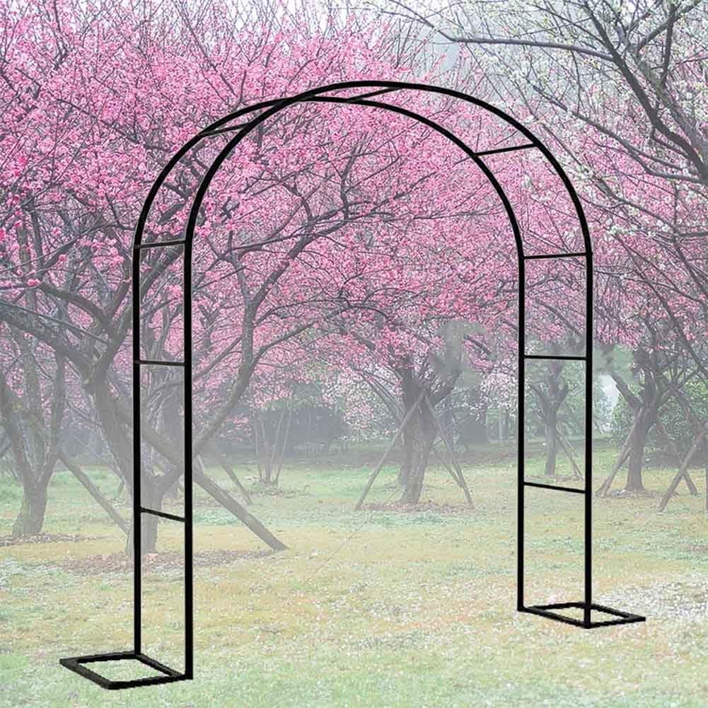 Arceau pergola de jardin pour créer une allée ombragée de roses et jasmin