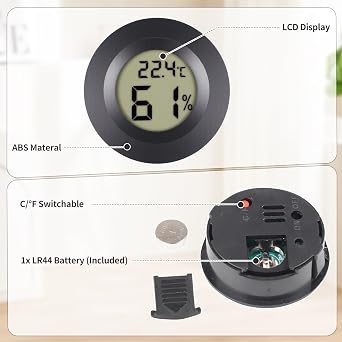 6 Pack Mini Hygrometer Thermometer, Digital Humidity Meter