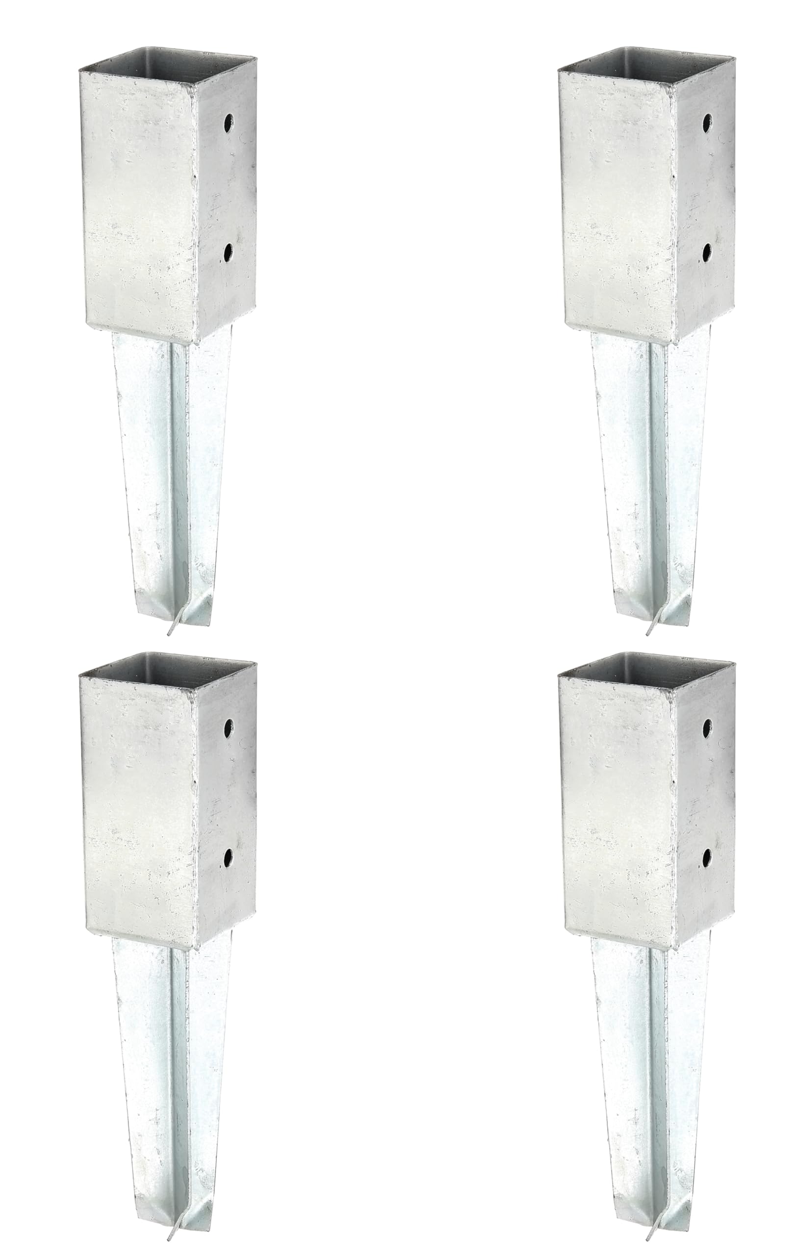 Alberts 4er Set Bodenhülse | für Vierkantholzpfosten, zum Einschlagen | feuerverzinkt | 71 x 71 mm