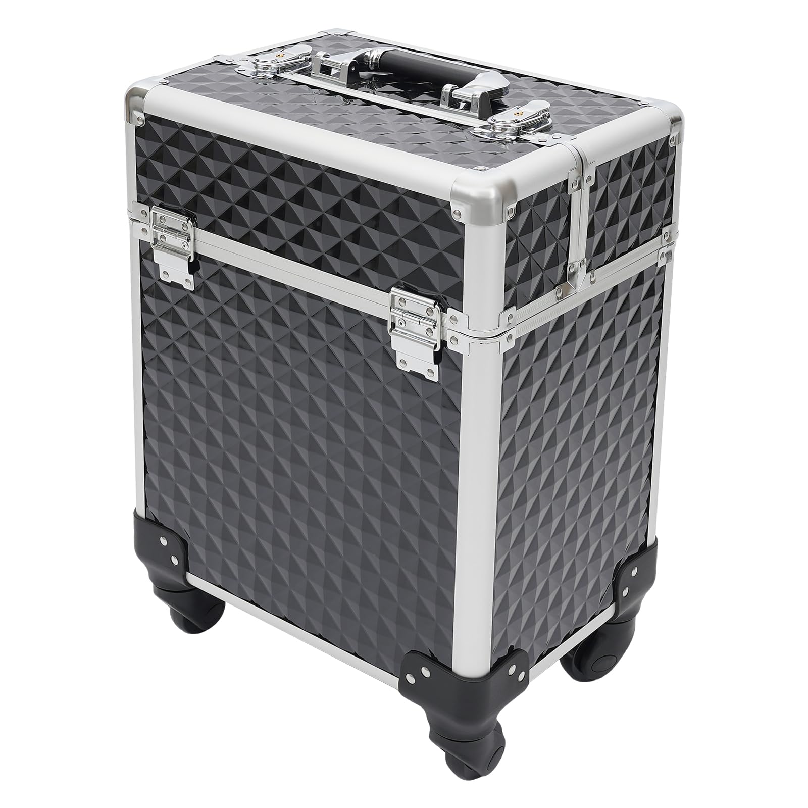 Kosmetikkoffer Groß Make Up Koffer Kosmetik Hartschale Beauty Case Schmuck Rollender Schminkkoffer mit Trolley multifunktionaler großer Aufbewahrungskoffer für Make-up Nägel und Friseurbedarf