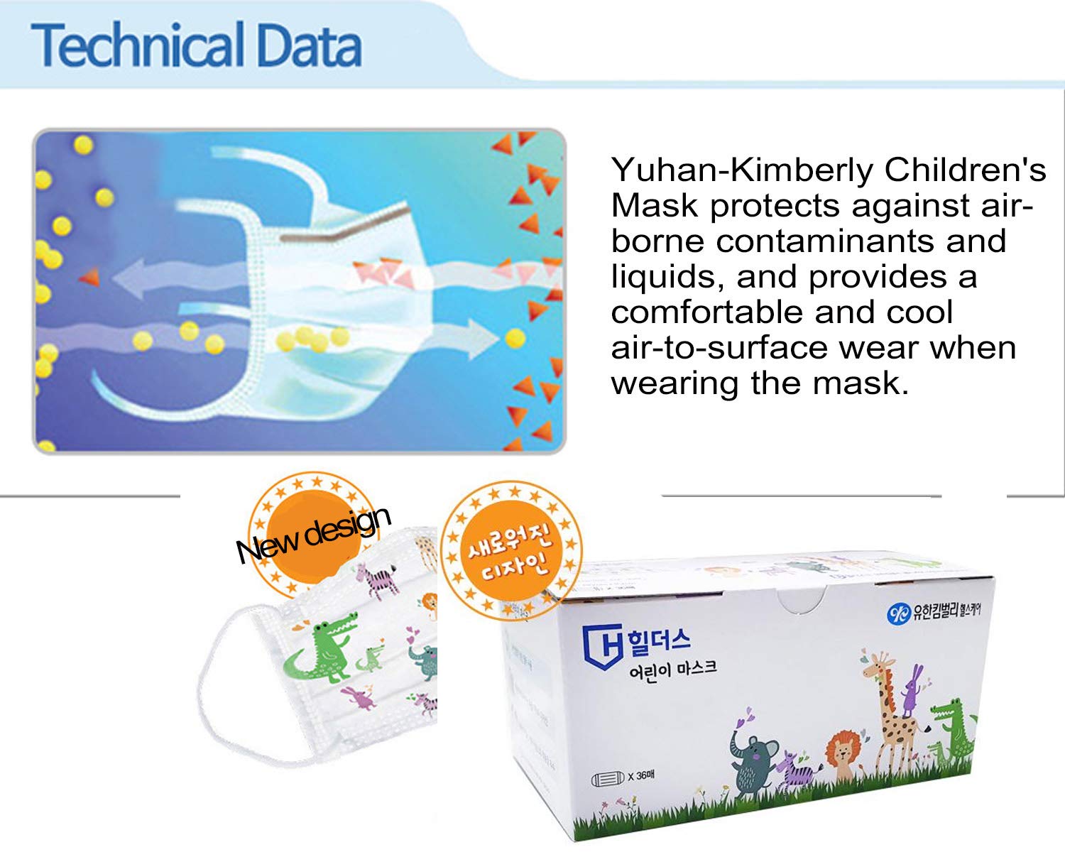 Amazon.com: Yuhan-Kimberly Animal Child Masks 36EA, Kids Disposable Mask,  Individual Packaging, for Kids Made in Korea