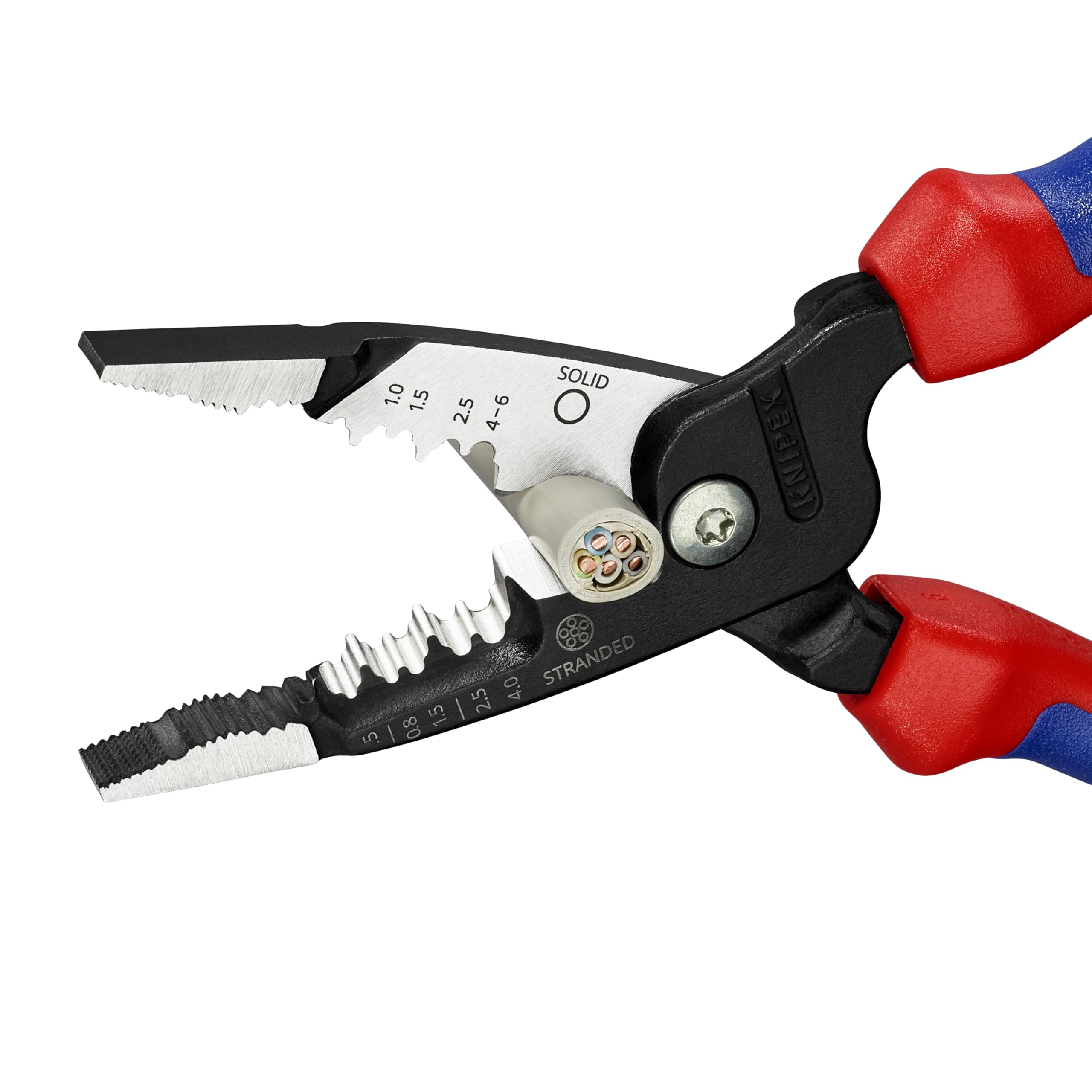 KNIPEX Pinza multifunzione per elettricisti modello metrico con impugnature multicomponente 200 mm, 13 72 200 ME