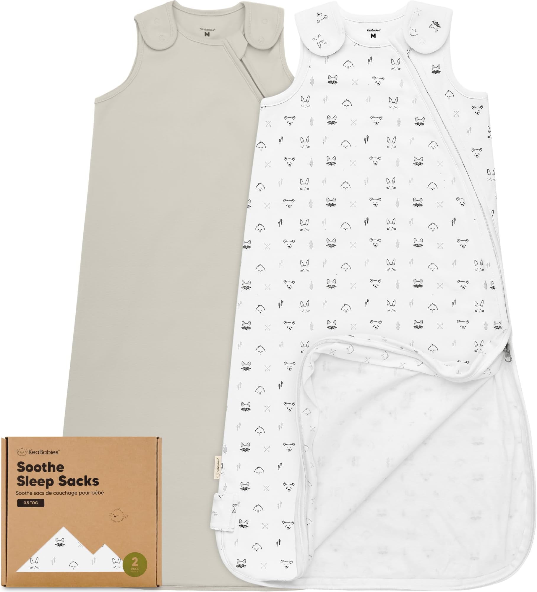 2Pack Organic Sleep Sacks, 100 Cotton Baby Sleeping Sack, Wearable