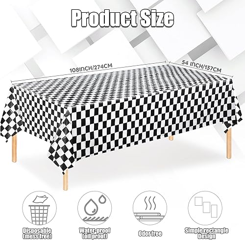 Miniatura 3 de Irenare Los suministros de fiesta de Monster Truck incluyen 1 telón de fondo de camión monstruo, 1 mantel de bandera de plástico a cuadros, telón de