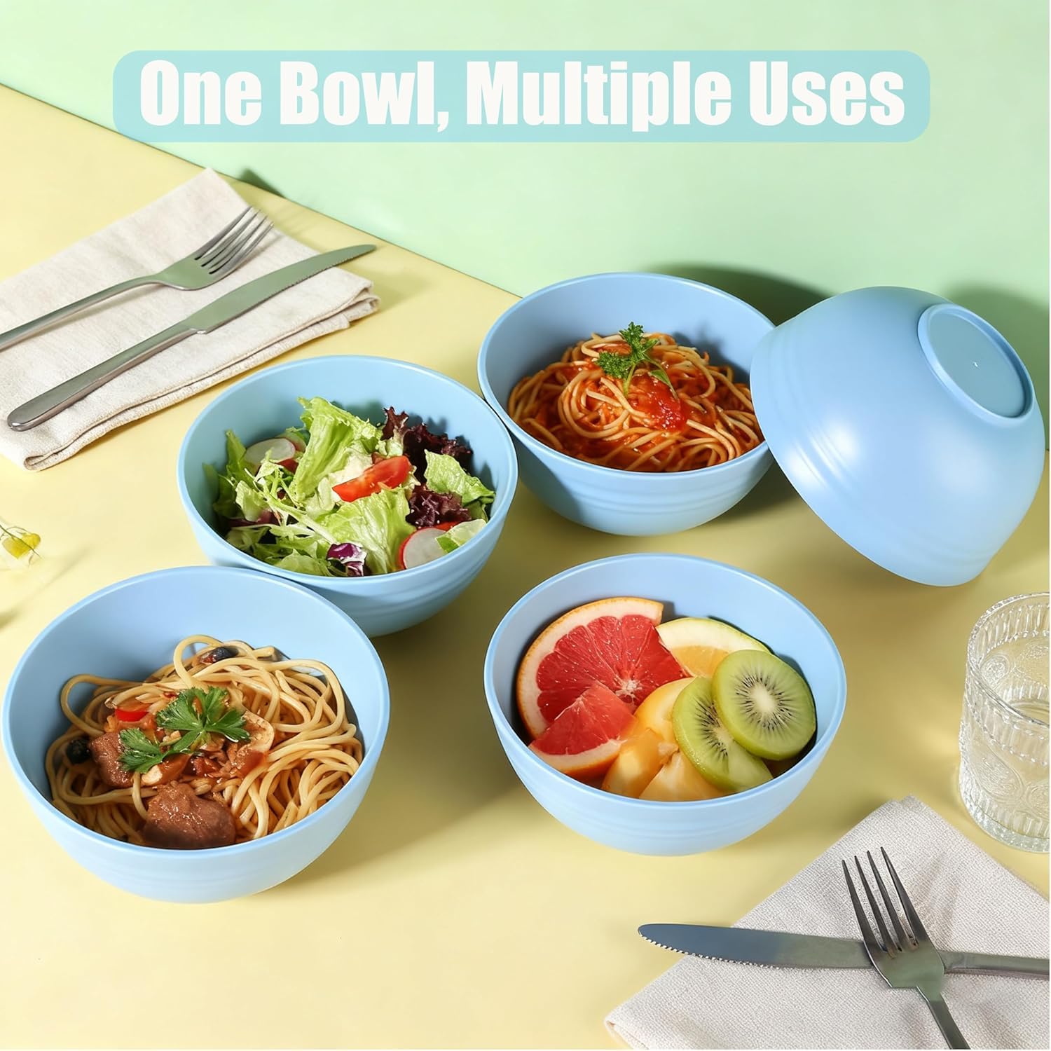 Cereal Bowls with Lids, Reusable Serving Bowls, Set of 4, 800ml — Amazon image 6