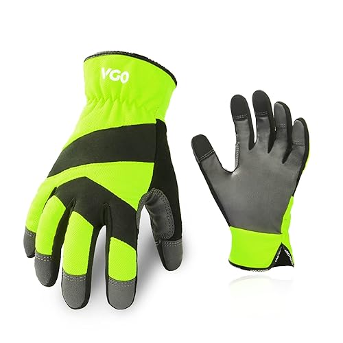 Vgo... 1 par de guantes de trabajo de seguridad, resistencia a la abrasión, guantes de mecánico, guantes de aparejo, ligeros (talla XL, verde, disponible en Yaxa Peru