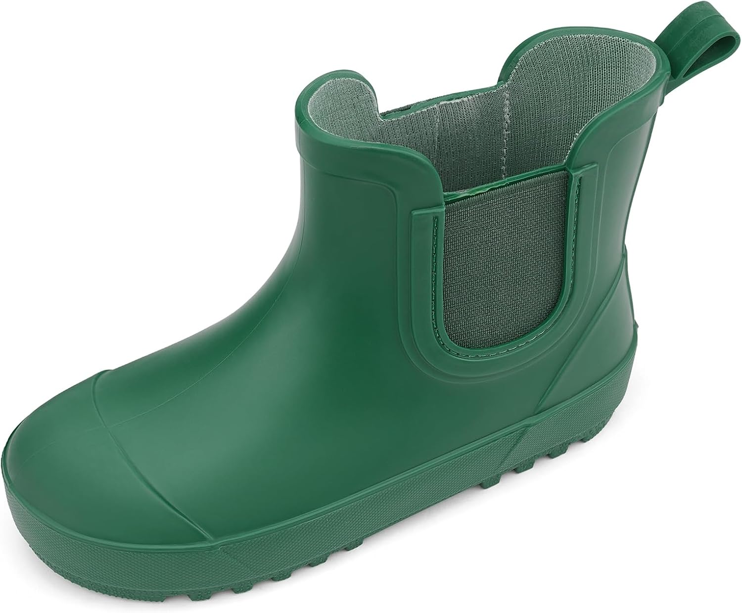 HISEA Kids Waterproof Ankle Deck Boots, Non-Slip Rubber Chelsea Slip-On with Round Toe for Boys & Girls, Lightweight Toddler to Big Kid Rainboots for Farm, Park, Hiking & Outdoor Play