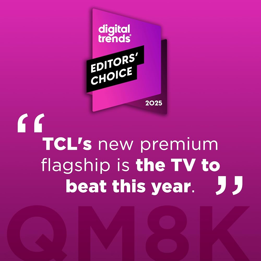 TCL 65 Inch Class QM8K Series | Mini LED QLED 4K HDR | 65QM8K, 2025 Model | 120HZ-144HZ Anti Reflective Wide Angle Screen Smart Google TV Dolby Atmos | Voice Remote Alexa Gaming Streaming Television