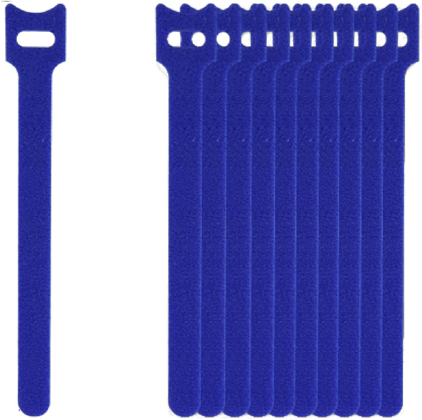 California JOS Lot de 60 attaches de câble réutilisables de 15,2 cm, attaches de fil, organisateur de câbles, gestion des câbles réglable, bleu
