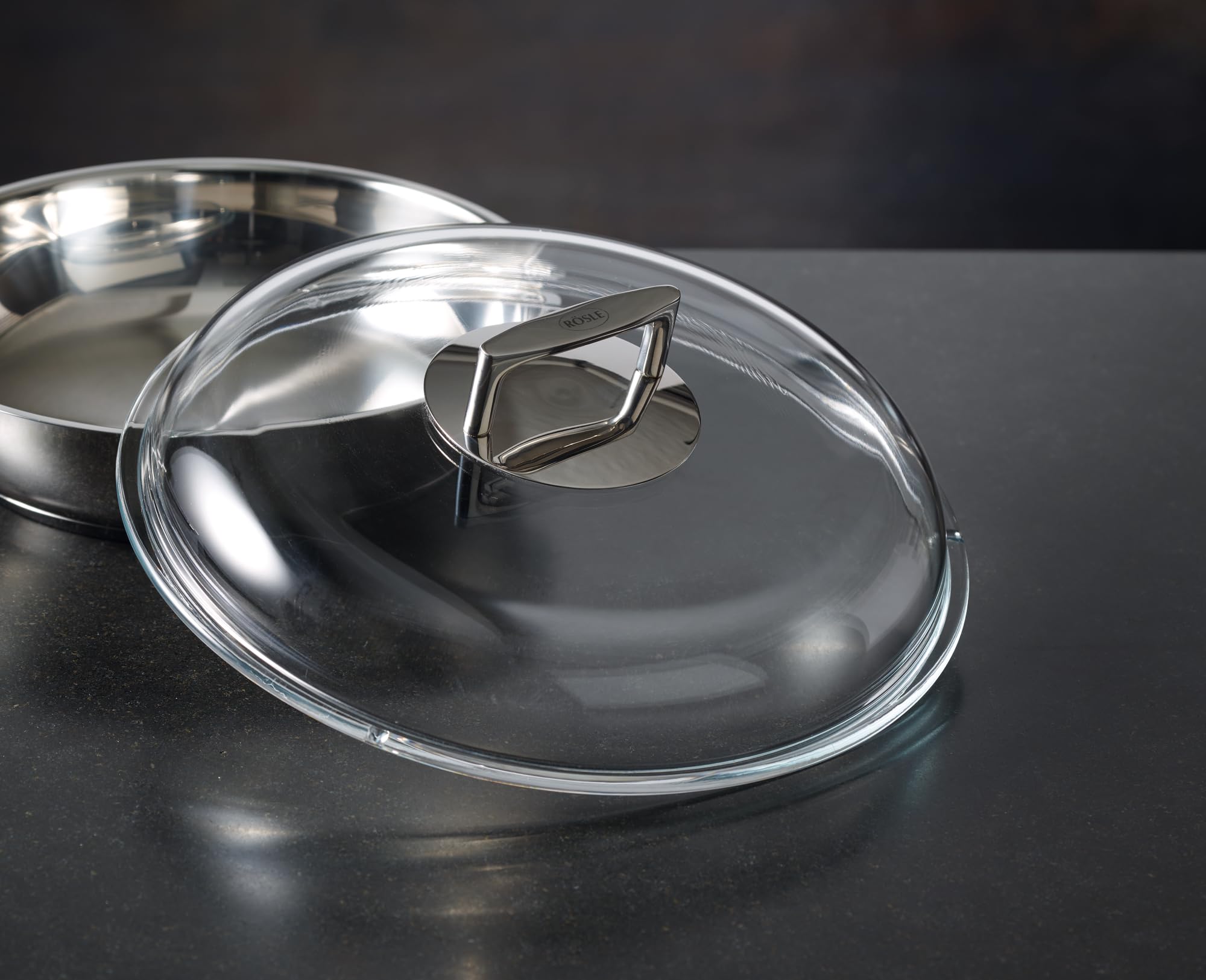 Couvercle En Verre Borosilicaté Moneta 20 Cm Avec Rebord Inox - Résiste à 300°C, Anti