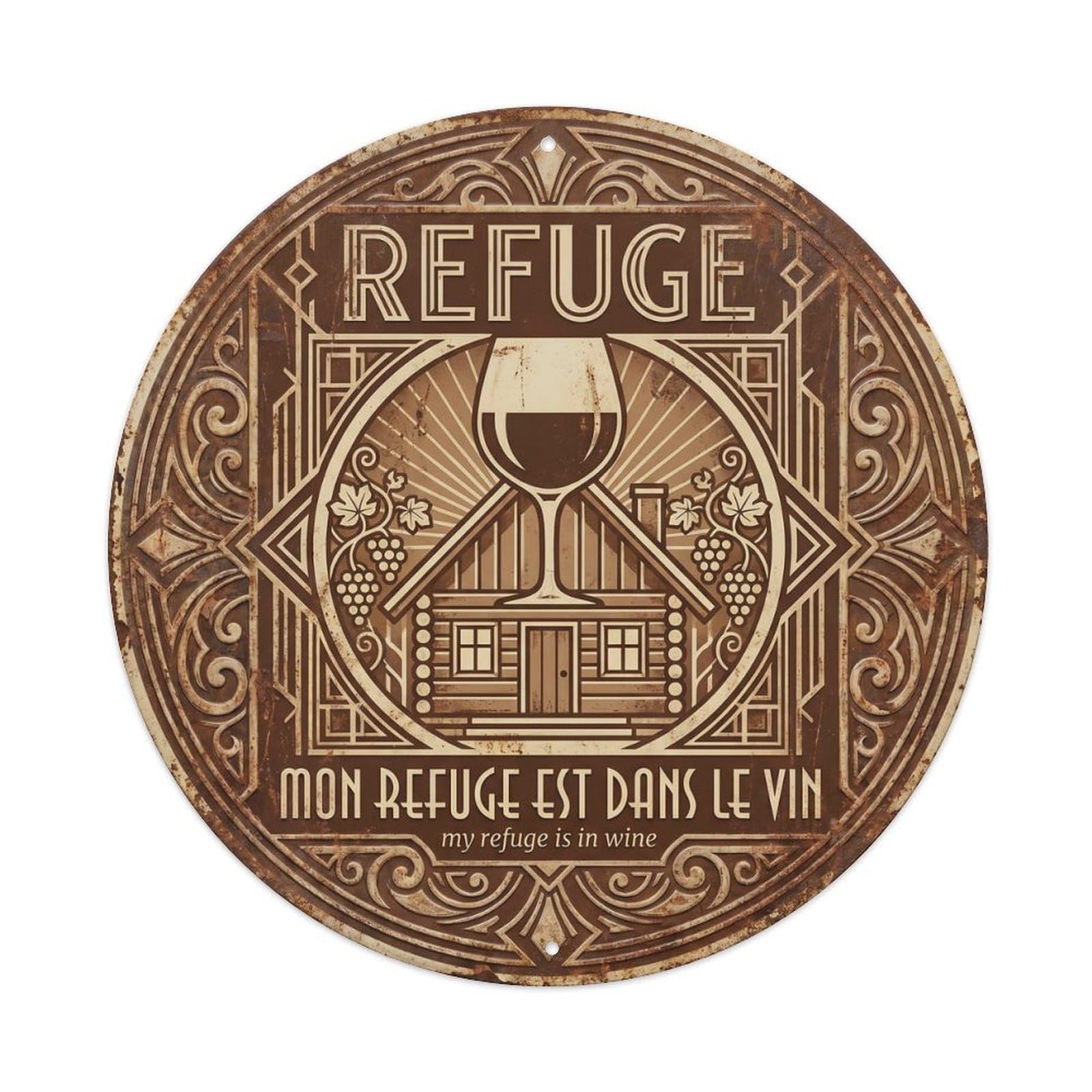 Refuge Humorous Lounge Refuge Metal Tin Sign