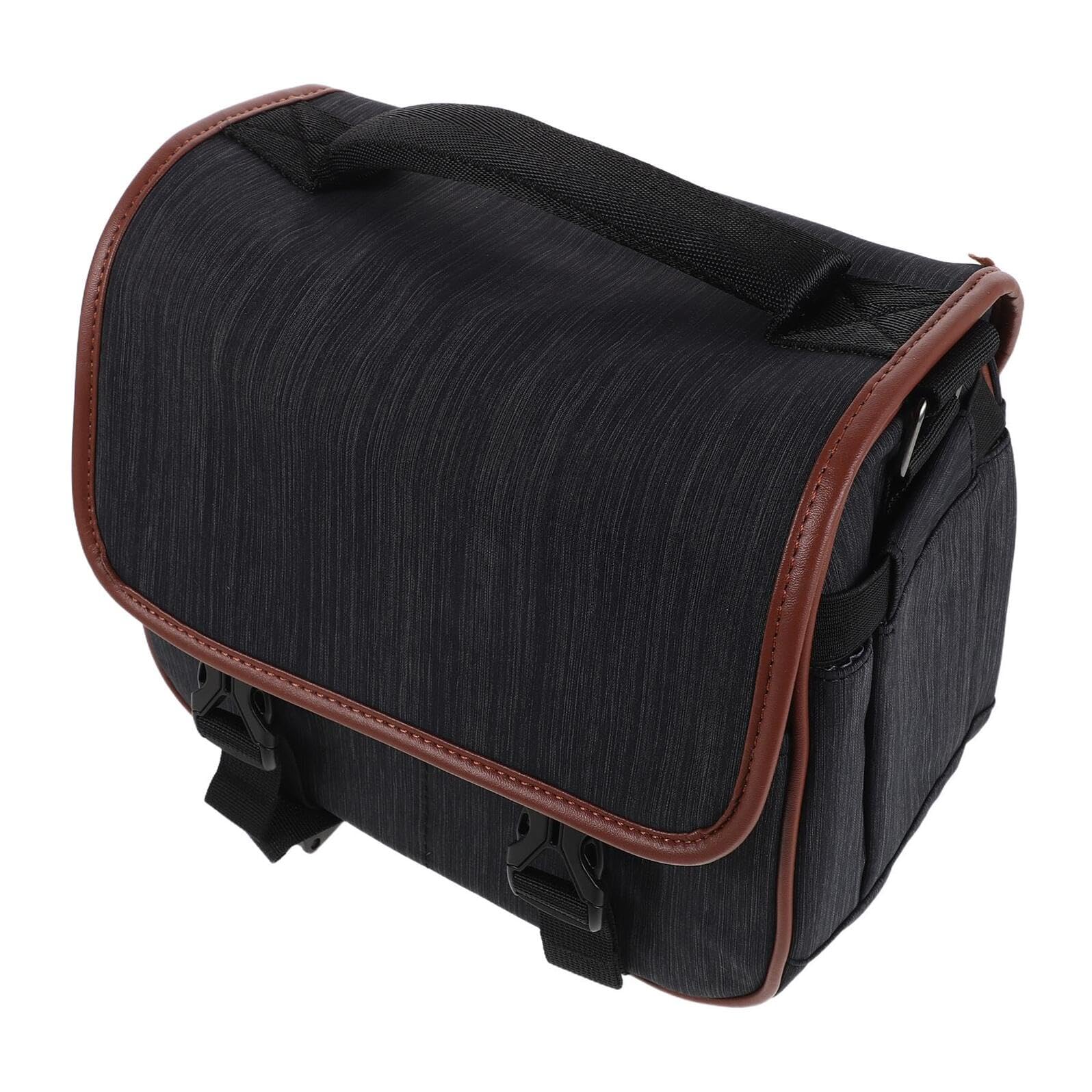 Umhängetasche für Kamera, Nylon, mit Fächern, Schwarz, Tragbar