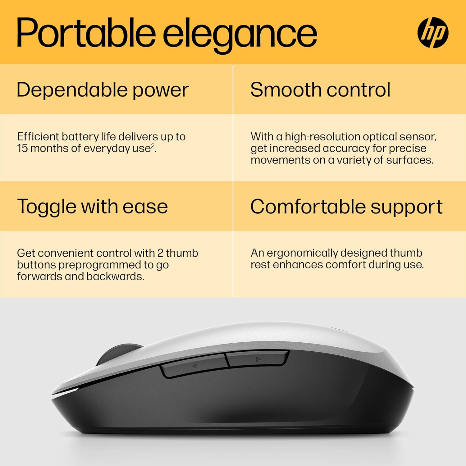 HP Z5000 Pike Silver BT Mouse Dual Mode Mouse, Right-Hand, W126435893 (Dual Mode Mouse, Right-Hand, Dual Mode Mouse, Right-Hand, Optical, RF Wireless+Bluetooth, Black, Silver)