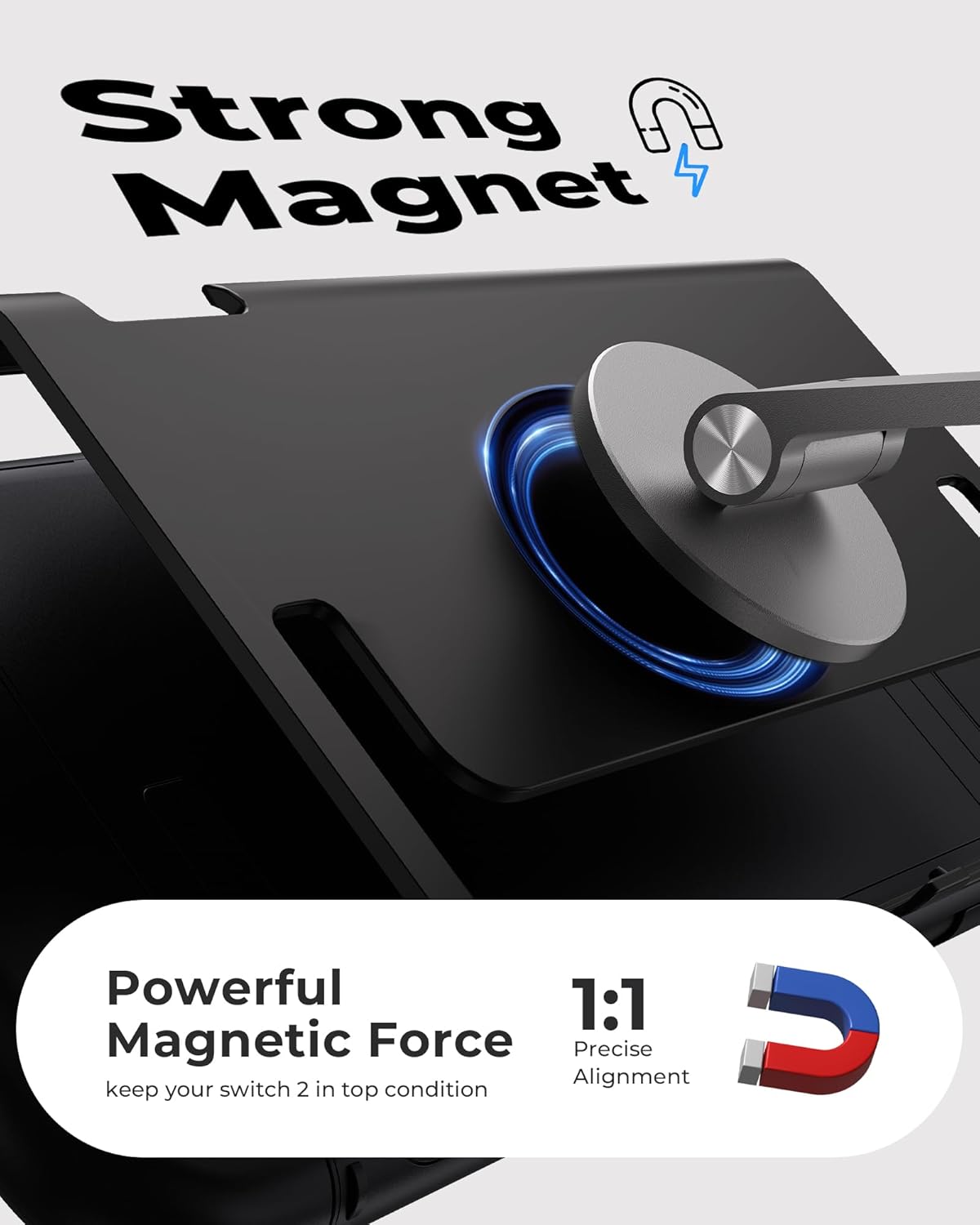 Antank Foldable Magnetic Stand Compatible with Switch 2 & Mag-Safe, Portable Phone Stand Holder for Desk, Aluminum Alloy Adjustable Phone Stand Mount for Switch 2, for iPhone 17/16/15/14/13/12