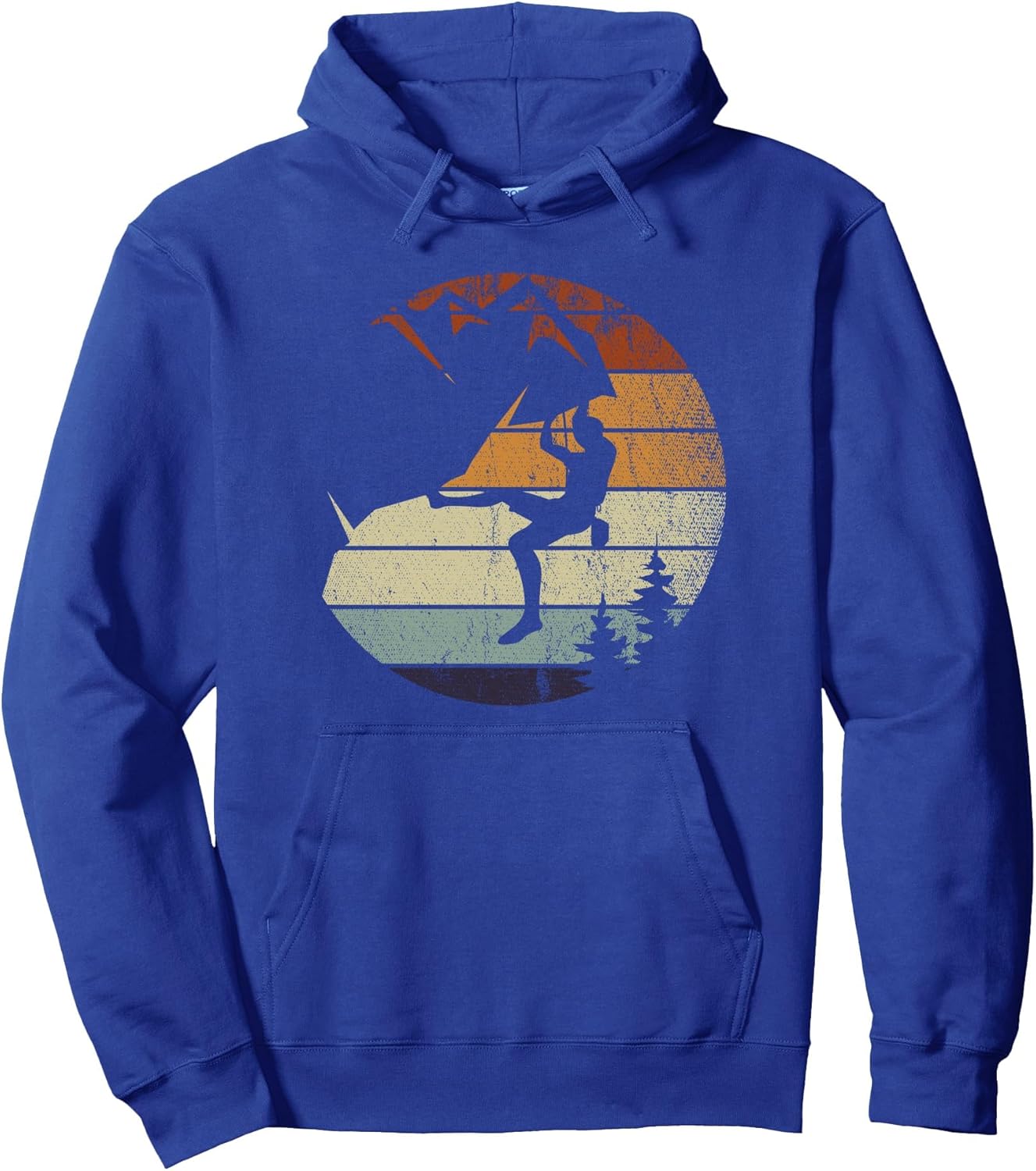 Retro Bouldering Mountain Climber Climb Sports Rock Climbing Pullover Hoodie