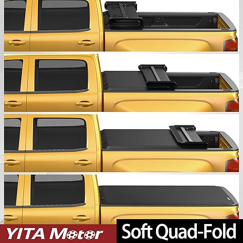 Miniatura 5 de YITAMOTOR Cubierta Tonneau Suave de Cuatro Pliegues para Cama de Camioneta Compatible con Ford F150 F-150 2015-2025, Cama Styleside de 6.5 pies