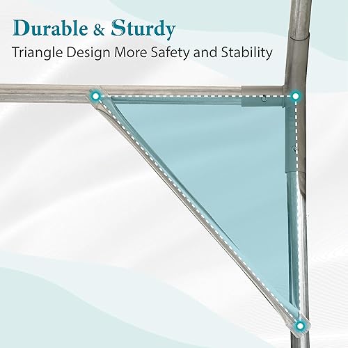 Miniatura 6 de PHI VILLA Tienda de campaña resistente de 10 x 20 pies con paredes laterales y puertas extraíbles, refugio de barco de almacenamiento de garaje con