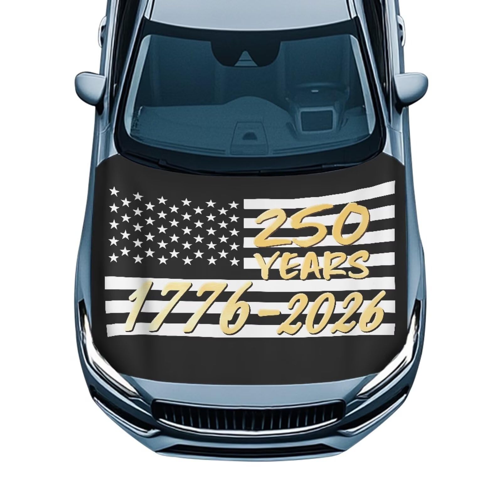 250 Years USA Car Hood Cover 4th of July Front Hood Covers for Cars Hood Dust Cover for Car Decor Accessories 1776-2026 Patriotic Automotive Hood Cover