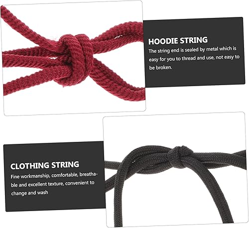 Miniatura 4 de EXCEART 16 Uds. Cordones universales para ropa para pantalones, cordón de ajuste, pantalones deportivos, sudaderas con capucha de repuesto para