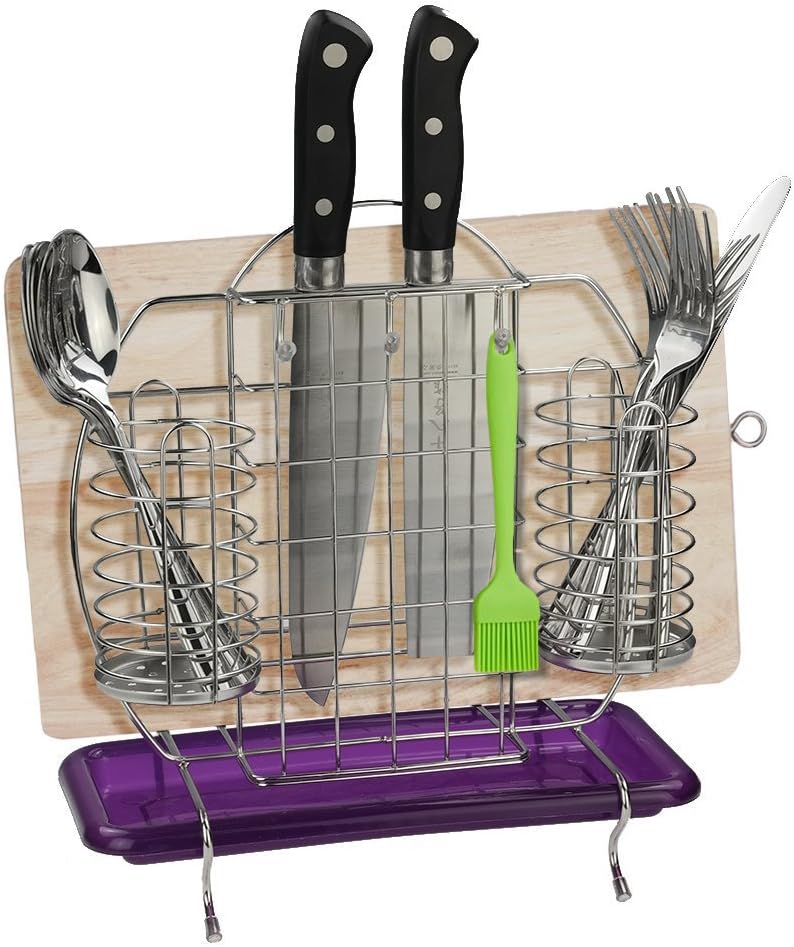 Amazon.co.jp Candディッシュラック カッティングボードラック/ナイフブロック/ Flatwareキャディwith