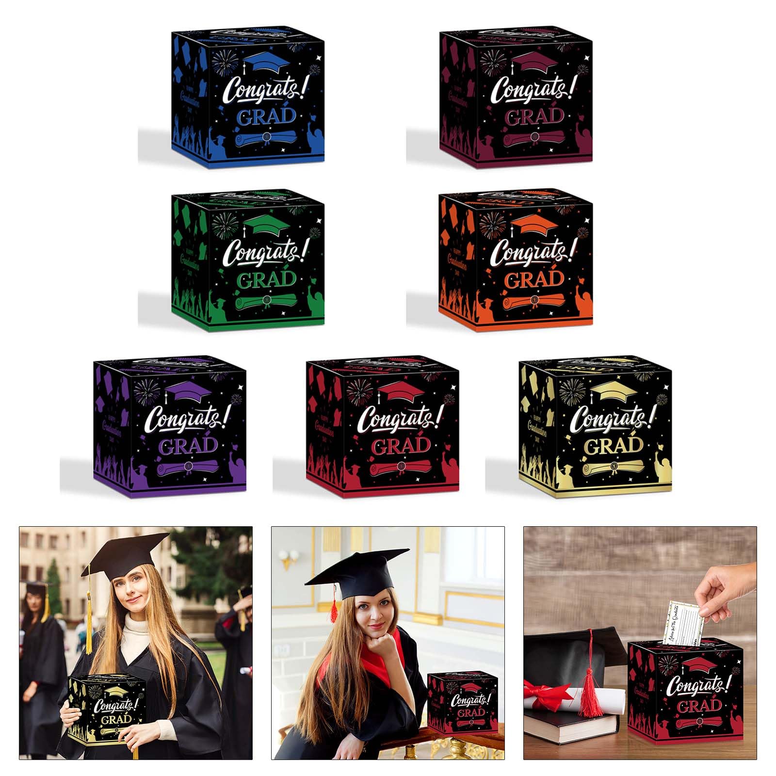 Montesy Graduation Season Decorative Voting Box Party and Holiday Decors Cardboard Easy Assembly for School Event and Parties