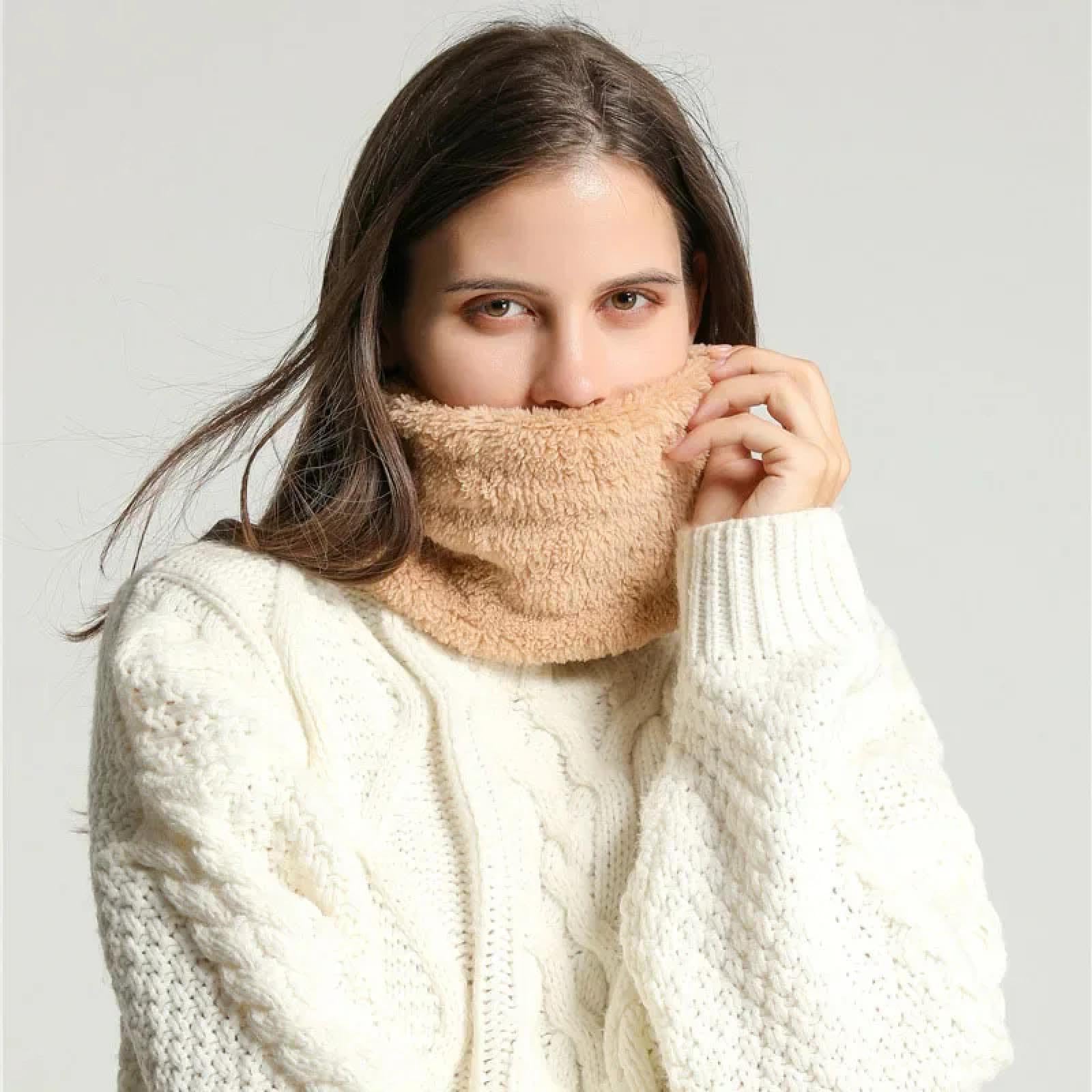 Sciarpa Donna Scialle Uomo Cappello Caldo Fazzoletto Sciarpa Solido Peluche Collo Grosso Sciarpe Uomo Donna