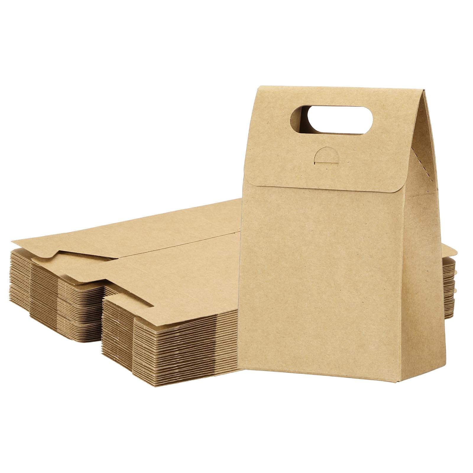 PATIKIL Kraft Paper Bags (10 x 6 x 15cm, Brown) (35Pcs) Stand Up Gift Bags with Handles, Suit for - Party Favor/Wedding/Bridal Shower/Festivals/Gift Packing
