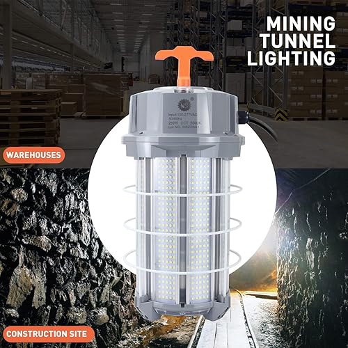Miniatura 7 de Luz de trabajo temporal LED de 280 W, luces de construcción de trabajo colgantes portátiles, enlazable 5000K 42,000LM brillante para alta bahía,