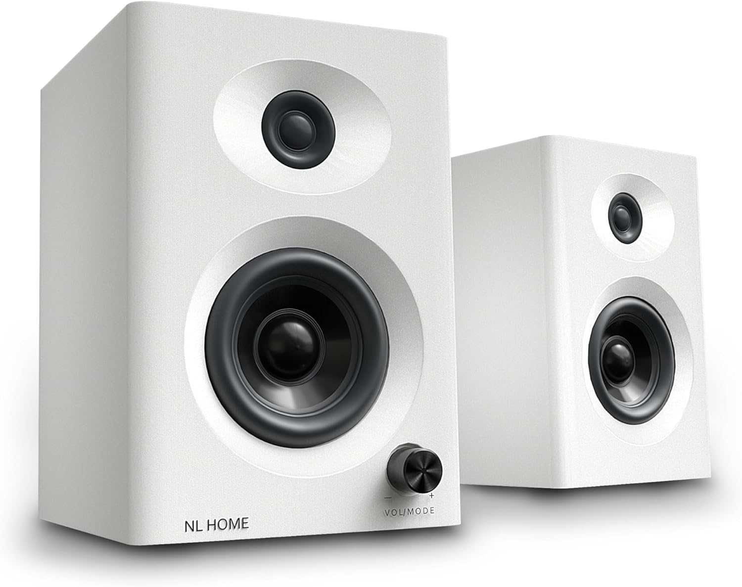 Product image of PC Speakers for Desktop, 60W Compact Gaming Computer Speakers, Bluetooth 5.3/Aux-in Connectivity, Rich Bass Sound for Desktop, Laptop, Monitor - White