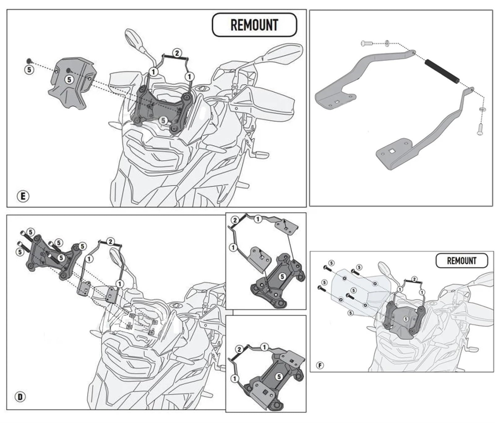 Support Telephone Velo pour BMW F750GS F850GS 2019 F750GS 2018 Support Plaque GPS Téléphone Portable Support Moto Telephone Moto Rotation(22mm Bracket B)