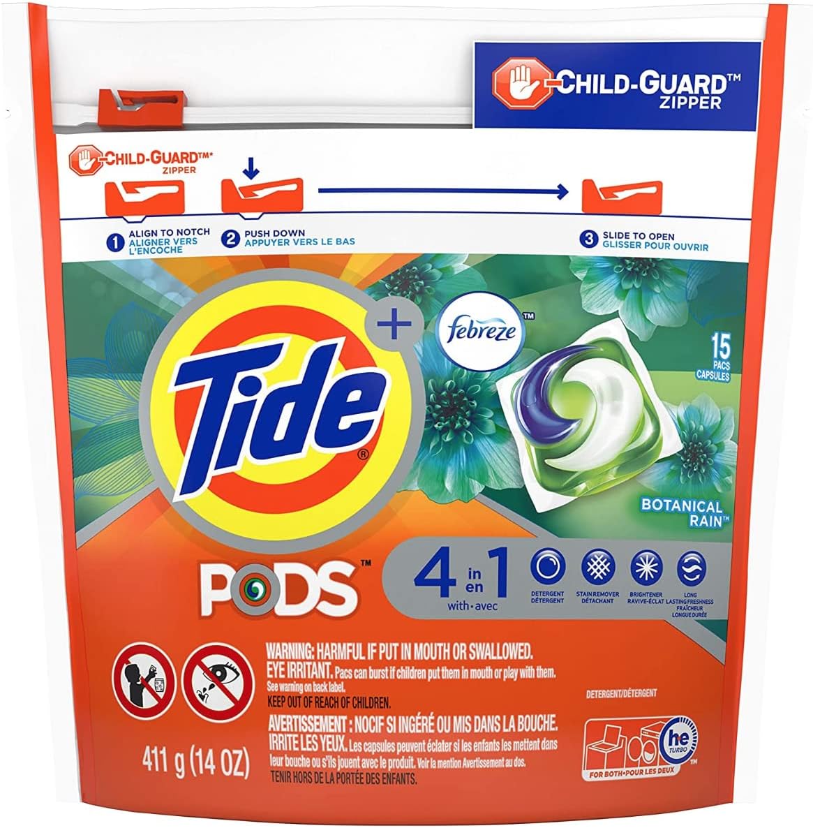 Tide Pods + Febreze 4 In 1 Odor Defense Laundry Detergent