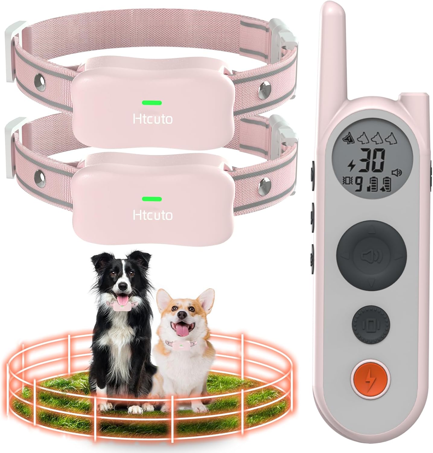 Wireless Dog Fence System for 2 Dogs, 856 Acre Electric Wireless Fence for Dogs with 2 Collars Perimeter Dog Collar Boundary Safe Pet Containment System Large Dog Training Collar with Remote