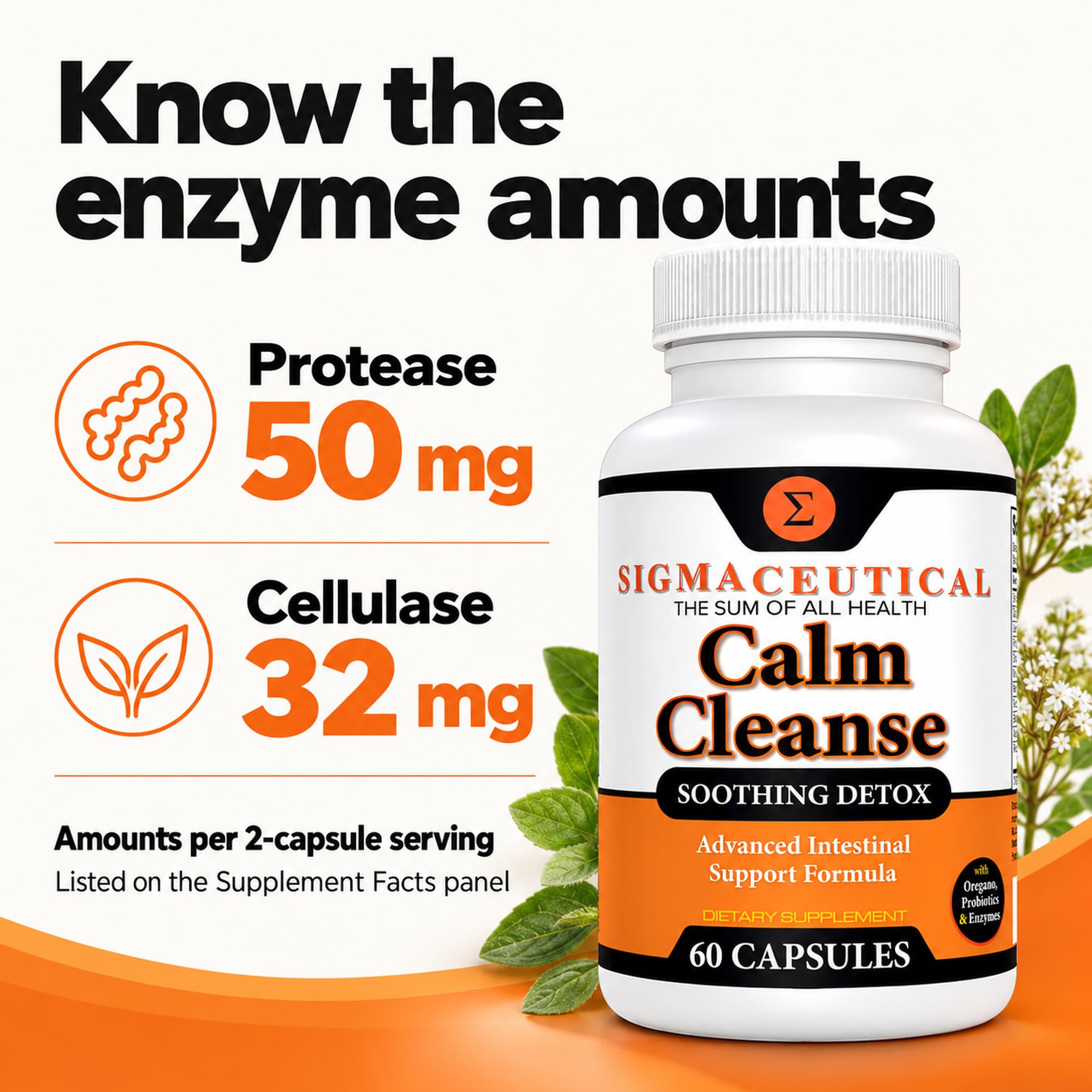 Calm Cleanse Detox Support - Oral Overgrowth Treatment for Adults - Non-GMO Oral Detox Medicine and White Tongue Treatment – Mouth Overgrowth Treatment - 60 Capsules — Amazon image 6