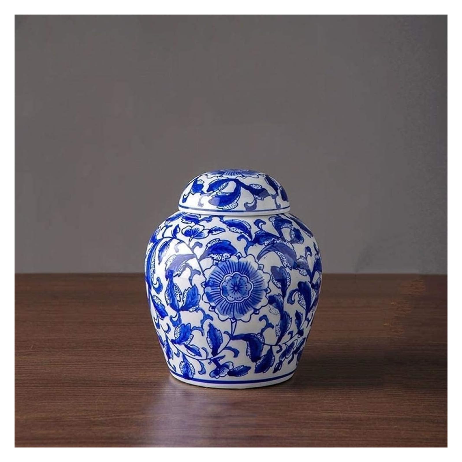 Vase Desktop Ceramic Porcelain Decoration Sculpture Porcelain Jar with Lid Home Living Room Chinese Antique Flower Arrangement Porch